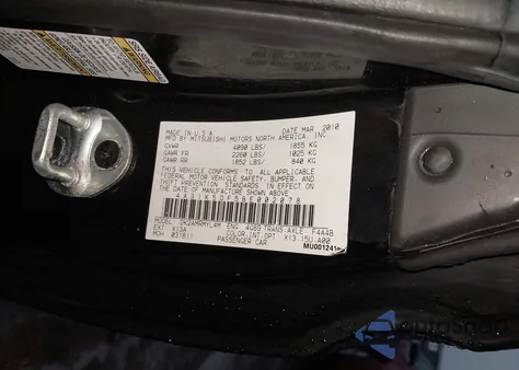 2011 Mitsubishi Eclipse Gs/Gs Sport from USA, damaged, VIN 4A31K5DF5BE002078